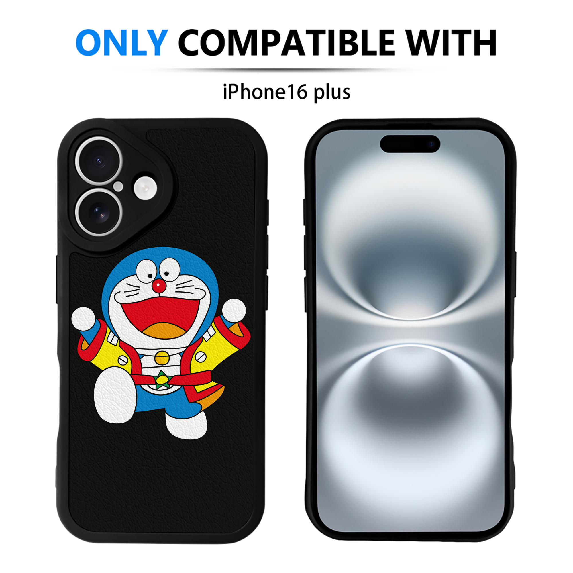 （画像用） ドラえもん Doraemon 【iPhone 16シリーズ対応】シリコンスマホケース（レザー調） 材質：シリコン